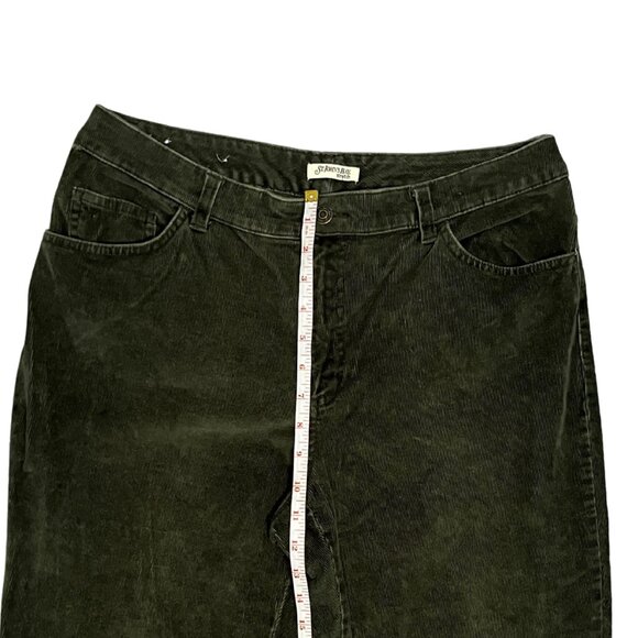St. John's Bay Corduroy Pants Olive Green Straight Leg Women's 12 Cozy Classic - Picture 8 of 15